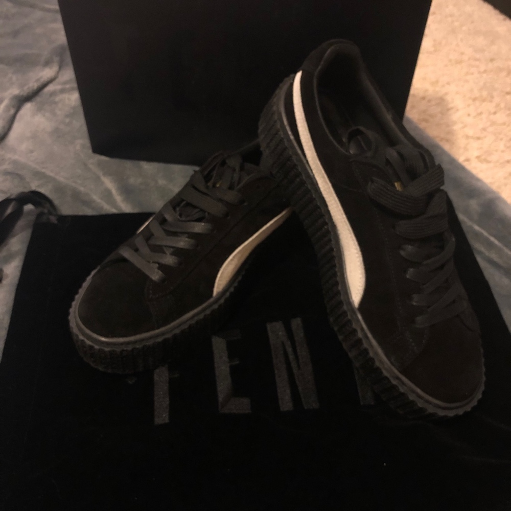 Rihanna Fenty Black - White Star Suede Creepers - Picture 7 of 8